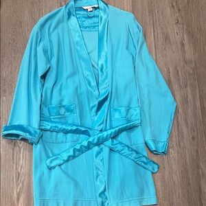 Victoria's Secret Turquoise Satin Robe